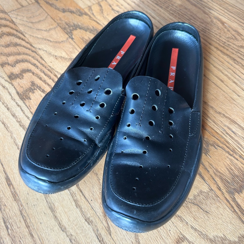 Prada women’s leather loafers, size 8